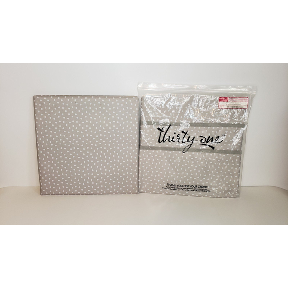Thirty-One Bulletin Board and Pocket Board Taupe Dancing Dot Pattern - Picture 1 of 11